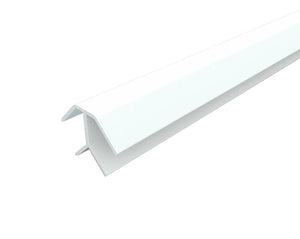 Innovera 48 in. x 1 in. Aluminum Corner Profiles in Matte White (2 pcs) for INTERLOCK System - Wall-Panels