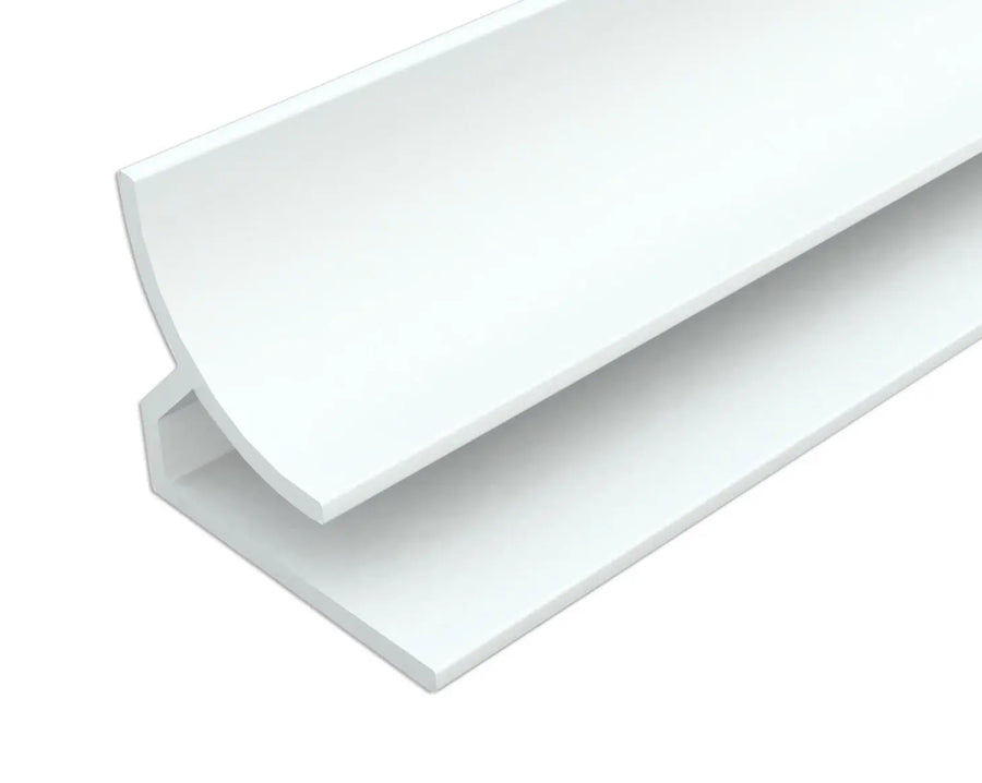 Innovera 48 in. x 0.7 in. PVC J-Trim Corner Profiles in White (2-Pieces) for BACKSLASH System - Wall-Panels