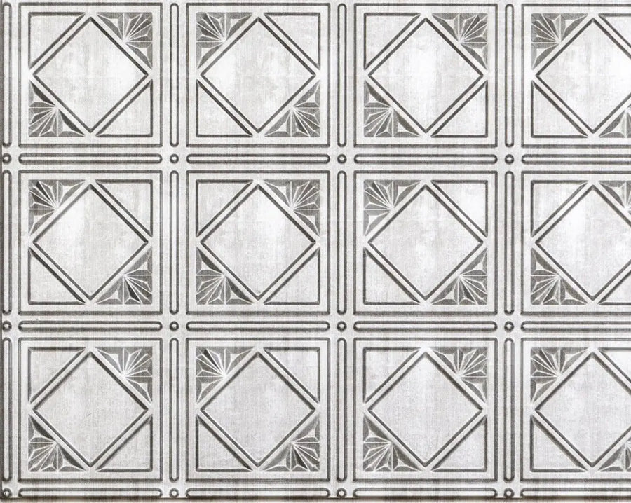 Innovera 18.5 in. x 24.3 in. Artnouvo Decor Backsplash Panels in Crosshatch Silver - Wall-Panels