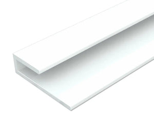 Innovera 48 in. x 0.7 in. PVC J-Trim Edge Profiles in White (2-Pieces) for BACKSLASH System - Wall-Panels